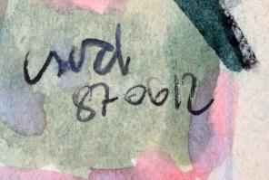 Cs. Németh Miklós (1934-2012): Kompozíció. Akvarell, papír, jelzett, kartonra kasírozva, 20x15 cm