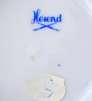 Herendi porcelán kosfejes virágmintás kaspó, kézzel festett, hibátlan, jelzett, d: 11 cm, m: 9 cm