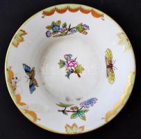 Herendi Viktória mintás porcelán karmos tál, kézzel festett, hibátlan, jelzett, d: 14,5 cm, m: 8 cm