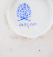 Herendi Viktória mintás porcelán karmos tál, kézzel festett, hibátlan, jelzett, d: 14,5 cm, m: 8 cm