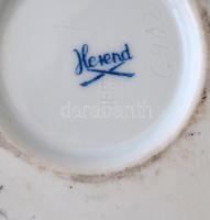 Herendi virágmintás porcelán karmos kaspó, kézzel festett, hibátlan, jelzett, d: 15 cm, m: 13,5 cm