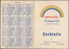 1956 Lisszabon koktélos kártyanaptár / Calendar with coctail recipe