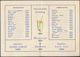 1956 Lisszabon koktélos kártyanaptár / Calendar with coctail recipe