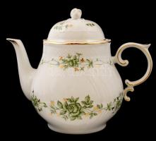 Hollóházi Erika mintás porcelán teás készlet(6 csészével, teáskannával, kiöntővel, cukortartóval) sü...