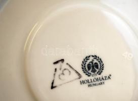 Hollóházi Erika mintás porcelán teás készlet(6 csészével, teáskannával, kiöntővel, cukortartóval) sü...