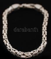 Ezüst négyszögletes "királylánc" karlánc, Ag., nettó: 30,3gr, jelzett, 23,5cm / Silver  br...
