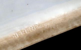 Herendi porcelán tacskó, fehér mázas, jelzett, hibátlan, 19x18x11 cm