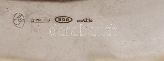 Ezüst szőlőfürtperemű tálka, Ag., nettó: 106,7gr, jelzett, d:13cm /Silver edged bowl of grapes, Ag, ...