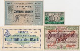 Németország / Weimari Köztársaság 1918-1923. 5db klf szükségpénz, közte Gotha, Hamburg, Reichenberg ...