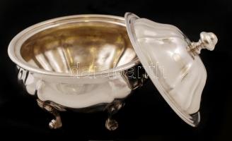 Ezüst cukortartó levehető tetővel, Ag., nettó: 126,4gr, jelzett, cca 10x10cm /Silver sugar bowl with...