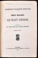 Ernst Haeckel: Az élet csodái.II. Természettudományi Könyvtár. Budapest, 1911, Athenaeum. Kiadói kop...
