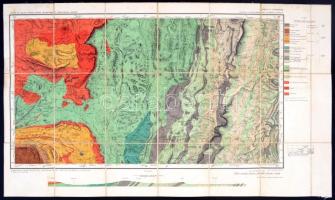 Dél Afrika, Transvaal földtani térkép (az aranyláz idejéből), 2db, Pretoria 1927, Lydenberg 1911, vászonra kasírozva, 51x85cm