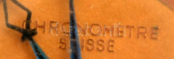 Chronometre másodpercmutatós karóra, jelzett (szerkezet: Record), nem működik, 5,5×5 cm