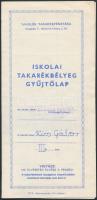 1989 Iskolai takarékbélyeg gyűjtőlap, beragasztott takarékbélyegekkel