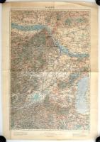 cca 1915 Vegyes térkép tétel: Wien, Badweis, Pristina, Turka, különböző minőségben, cca 65x45cm