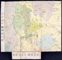 cca 1920 Pusztafalu és környékének földtani és közettani térképe, 1:25000, kis hiánnyal a szélen, 36x45cm