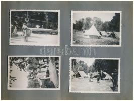 cca 1930-1950 Családi fotóalbum, néhány cserkész fotóval, ünnepélyről készült fotóval, főként 9x6 cm...