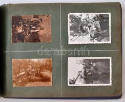 cca 1930-1950 Családi fotóalbum, elsősorban gyerekekről készült fotókkal, közte biciklis, motorkerék...
