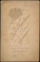 cca 1880 Vámbéry Árminné keményhátú, aláírt fotója, hátoldalt ajánlással 11x17 cm