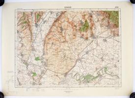 cca 1930 Vegyes térkép tétel, 5db: Füzér, Sárospatak, Abaújszántó, Tokaj, Szikszó, 47x63cm