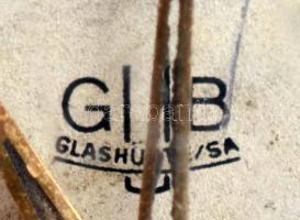 cca 1950 Glasshütte mechanikus, másodpercmutatós karóra bőr szíjjal, működő állapotban