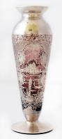 Emlék váza (Velence), formába öntött, levonó képes, kopott, jelzés nélkül, m:20 cm