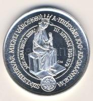 1989. "MÉE-Székesfehérvár-III.István" Ag 35,64g emlékérem T:BU