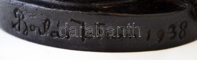 Borbás István (1894-1977): Majom. Festett terrakotta, jelzett, restaurált, m:19 cm