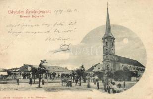 Érsekújvár, Nove Zamky; Kossuth tér, gyógyszertár. Kiadja Conlegner J. és fia / square with pharmacy (fa)