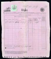 1869 DDSG fuvarlevél Pest Vác / 
1869 DDSG Bill of freight