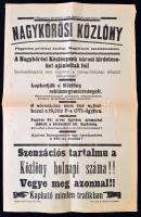 cca 1930 A nagykőrösi közlöny szenzációhajhász reklám plakátja