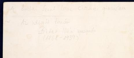 Tablókép: Budai Szent Imre Ciszterci Gimnázium, a fotón Bitter Illés (1868-1939) igazgató, fotó verz...