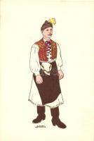 6 db RÉGI magyar  folklór motívumlap; Détári kézzel festett lapjai / 6 old Hungarian folklore motive...