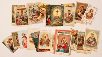 cca 1880-1960 Vegyes szentkép téttel nagyrészt 1900 körüli lithok, 25db, különböző méretben és minőségben, cca 10x7cm