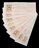 ~1930. 8db részben kitöltött váltó, egyik bélyeggel és bélyegzéssel T:III