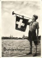 1938 Zürich, Bundeslager / Swiss scout boy, memorial card of the scout camp (fa)