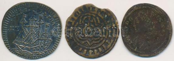 Német Államok 18. század Cu számláló bárca (3xklf) T:2-,3  German States 18. century Cu token "Rechenpfennig" (3xdiff) C:VF,F