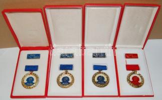 MÁV-Szolgálati emlékérem 30-35-40-45év (4klf), eredeti tokban T:2