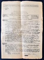 1946 A magyar államrendőrség budapesti rendőr őrségének főparancsnokságának napi parancsa 12 gépelt oldal, (utolsó oldal szakadozott)