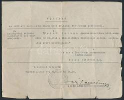 1932 Testőrségi parancs kivonata, legénységi szolgálati jel adományozásáról