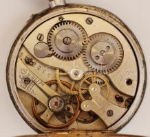 Ezüst zsebóra, Ag.,bruttó:76,1gr., jelzett, nem működik, üveg nélkül, d:4,5cm/Silver pocket watch, A...