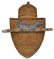 ~1930-1940. Ciszterci zománcozott iskolai sapkajelvény (53x35mm) T:3 zománchiány