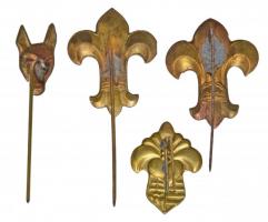 ~1930-1940. Cu cserkész kitűzők (4x) T:2