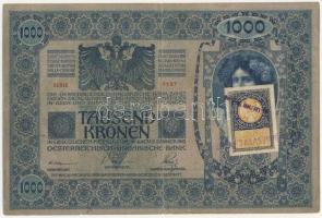 1902. 1000K szerb ellenbélyeggel + lila ellenbélyegzővel T:III/III-