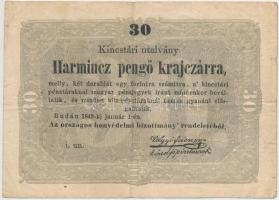 1849. 30kr "Kossuth bankó" T:III-