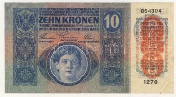 1915. 10K piros, függőleges "Deutschösterreich" fny-sal + hamis román ellenbélyegzővel T:II
