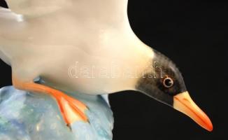 Herendi sirály, kézzel festett, jelzett, hibátlan, m:27 cm,  h:23,5 cm