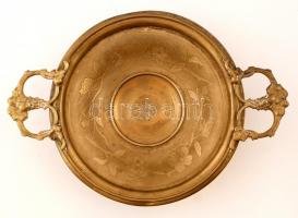 Wmf kínáló tál, aranyozott alpakka, jelzett,  apró horpadással, m:7 cm, d:22 cm