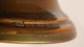 Wmf kínáló tál, aranyozott alpakka, jelzett,  apró horpadással, m:7 cm, d:22 cm