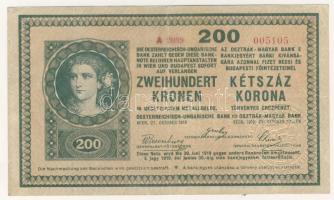 1918. 200K "hullámos" "Szeged-Csongrádi Takarékszövetkezet" szárazbélyegzővel (hamis?!) T:II/III